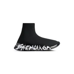 Men's Speed 2.0 Full Clear Sole Graffiti Recycled Knit Sneaker  in Black/white