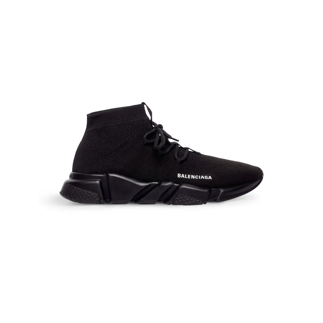 Men's Speed Lace-up Recycled Knit Sneaker in Black