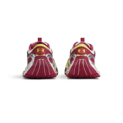 Men's Stapler Sneaker in White/pink/neon Yellow/silver