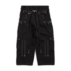 Men's Studded Cargo Pants in Black