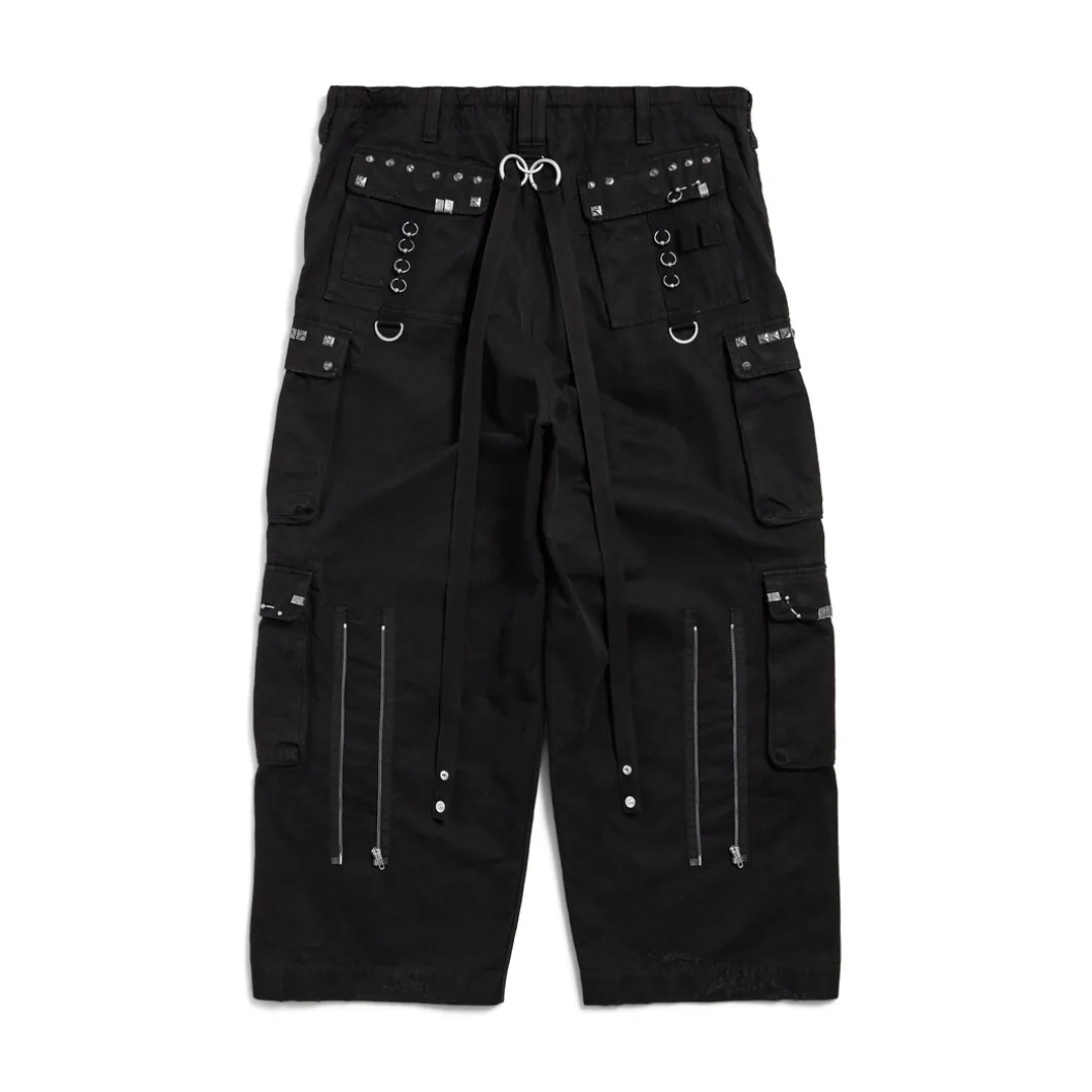 Men's Studded Cargo Pants in Black