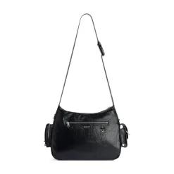 Men's Superbusy Messenger Bag With Piercings  in Black