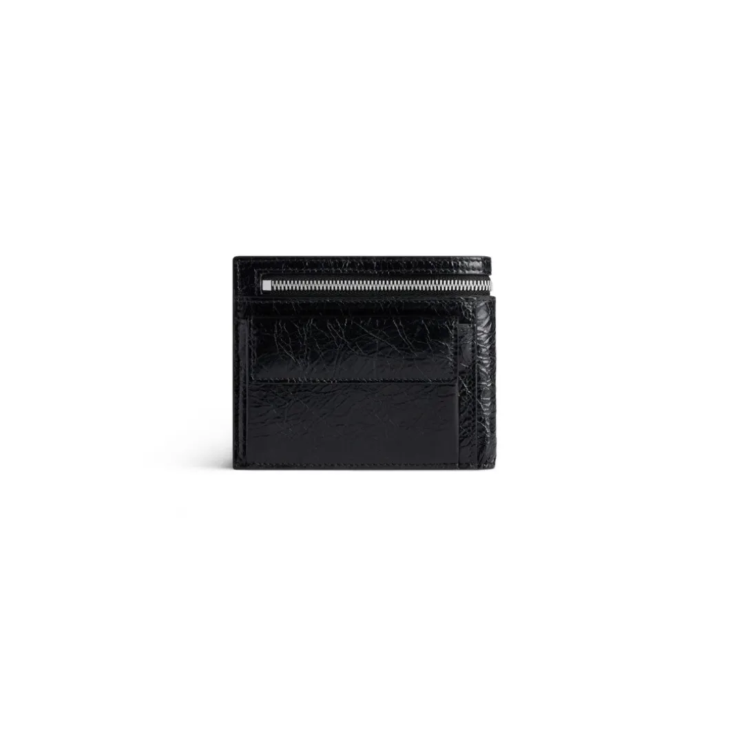 Men's Superbusy Square Folded Wallet in Black