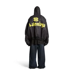 Men's Tape Type Light Hooded Bomber in Black