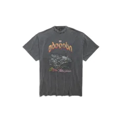 Men's Tbilisi T-shirt Oversized in Black Faded