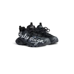 Men's Track Signature Sneaker in Black/white