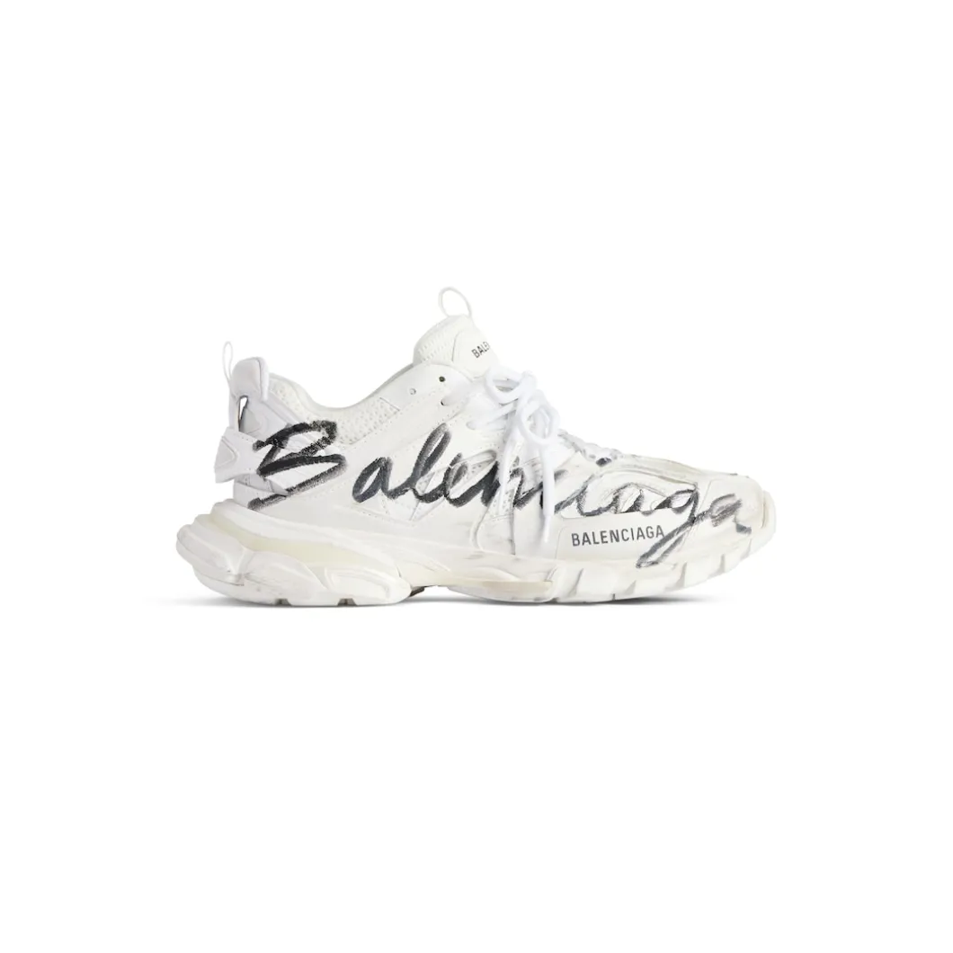 Men's Track Signature Sneaker in White/black