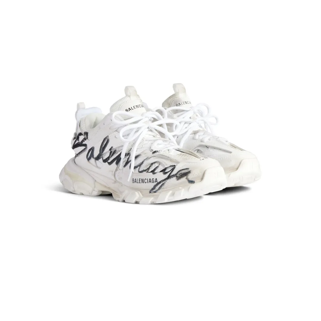 Men's Track Signature Sneaker in White/black