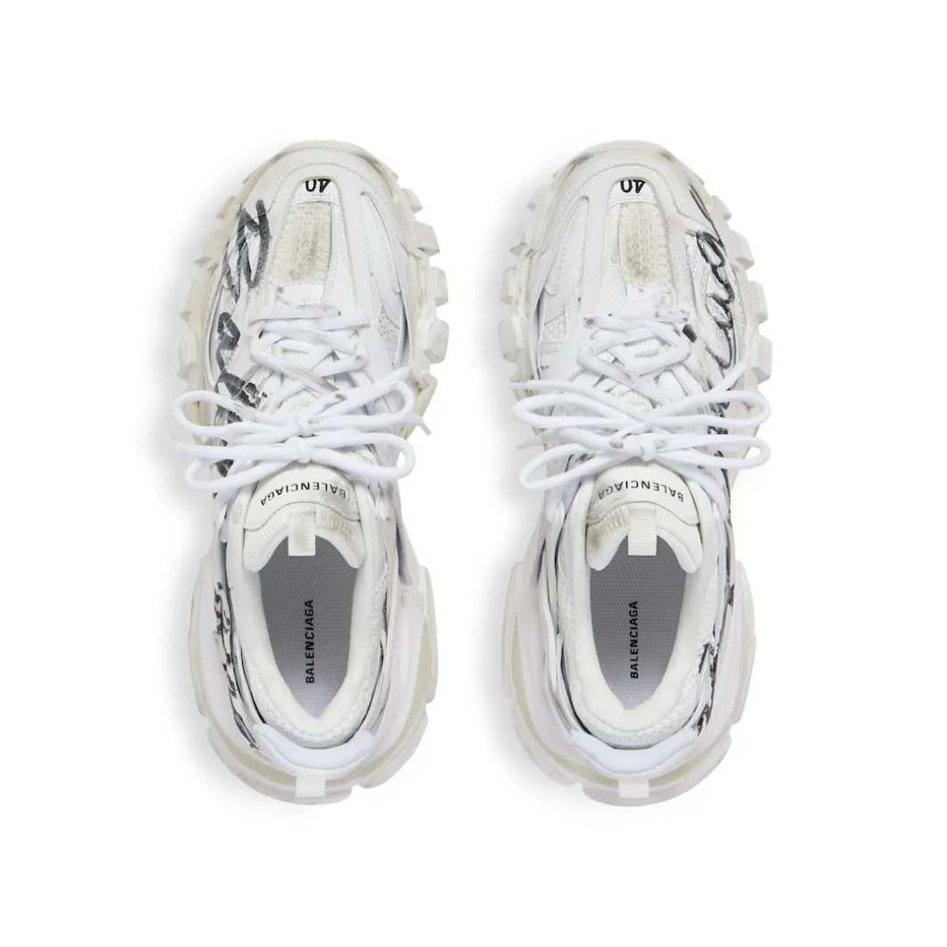 Men's Track Signature Sneaker in White/black