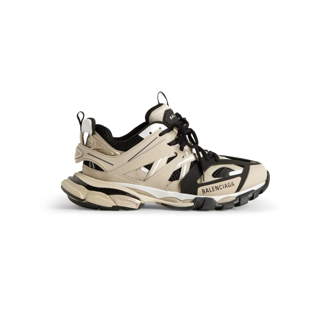 Men's Track Sneaker in Beige/black