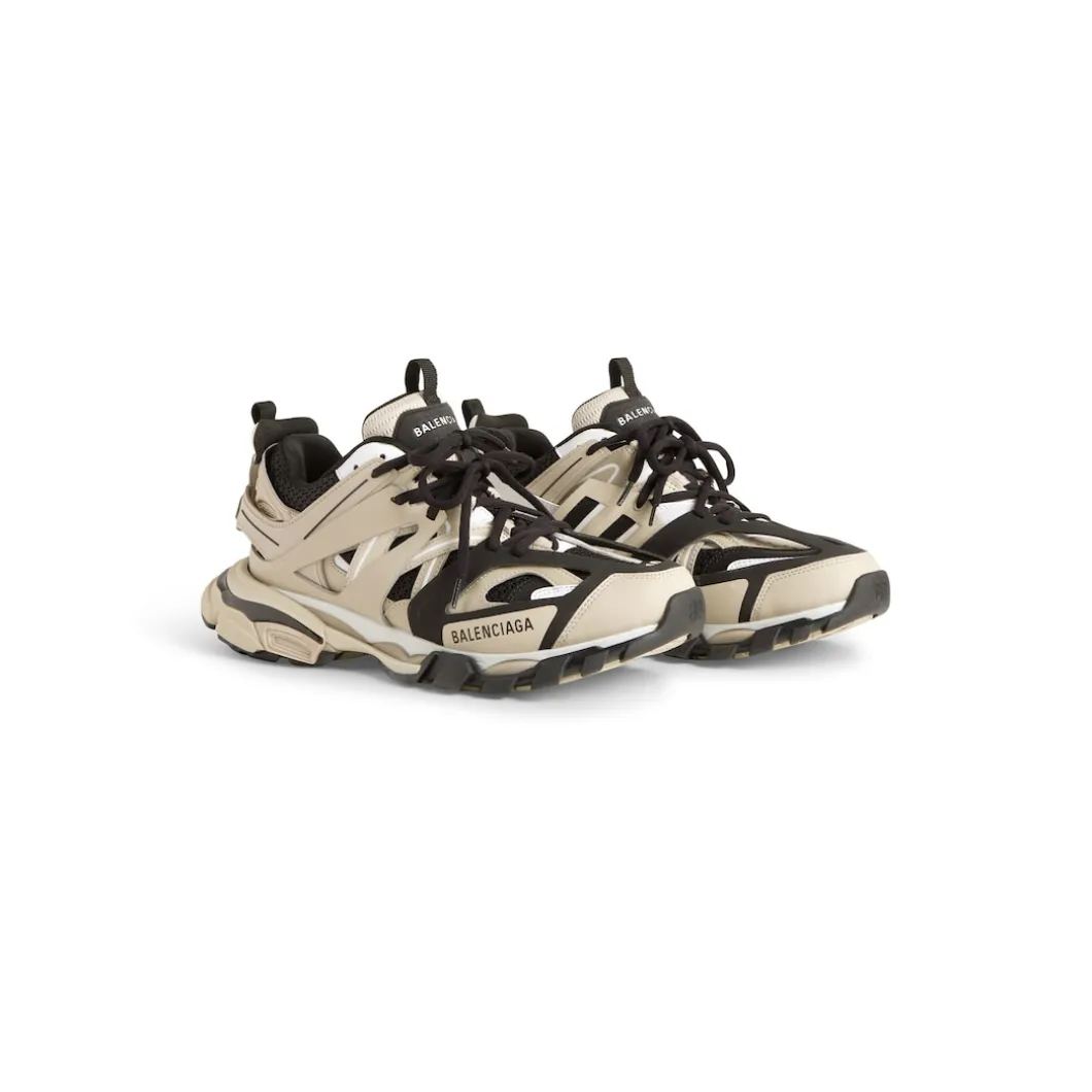 Men's Track Sneaker in Beige/black