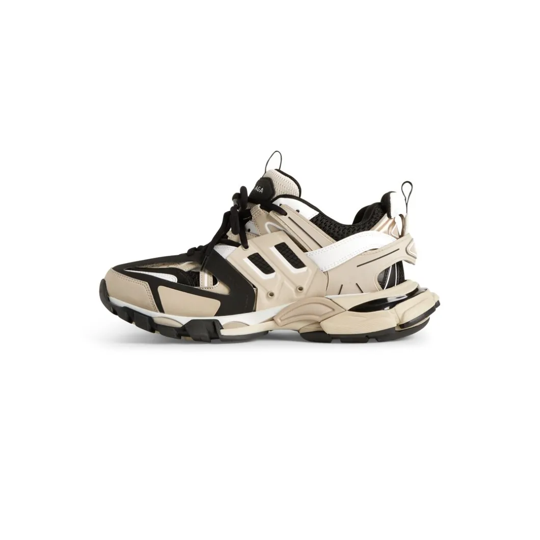 Men's Track Sneaker in Beige/black