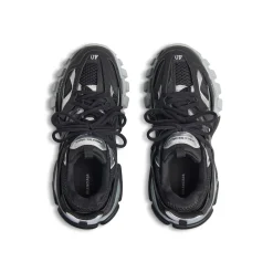 Men's Track Sneaker in Black/silver