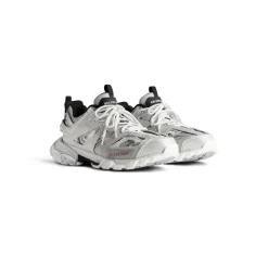Men's Track Sneaker in Silver/white/black