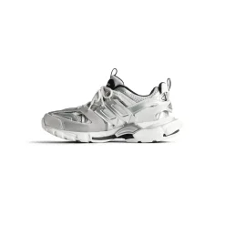 Men's Track Sneaker in Silver/white/black