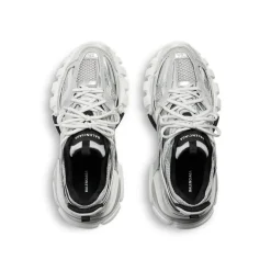 Men's Track Sneaker in Silver/white/black