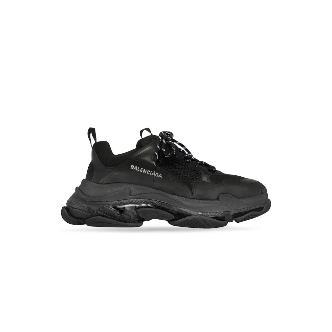 Men's Triple S Clear Sole Sneaker in Black