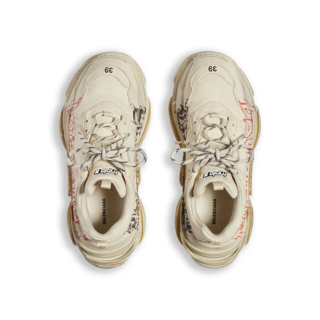 Men's Triple S Sneaker Diy Metal in White/red/black