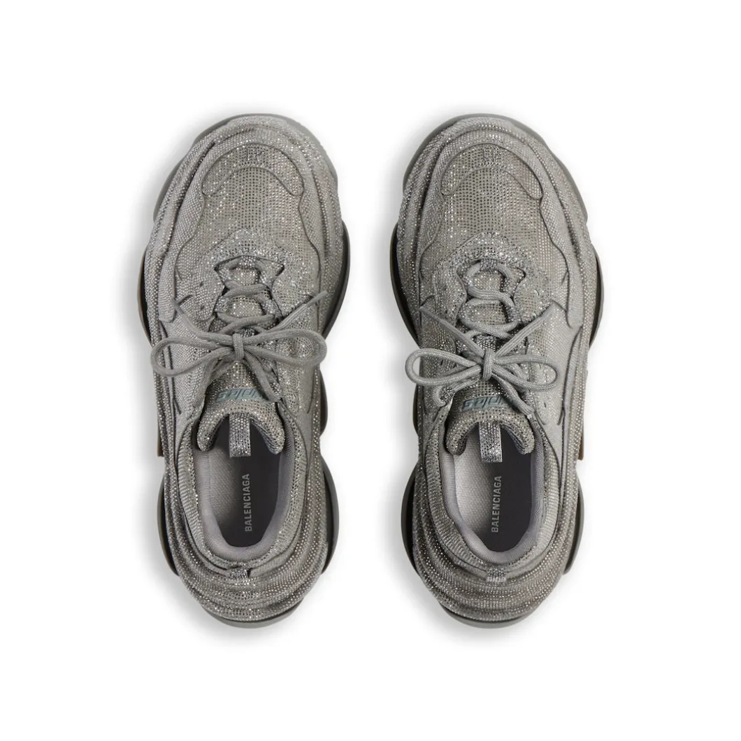 Men's Triple S Sneaker With Rhinestones in Dark Grey