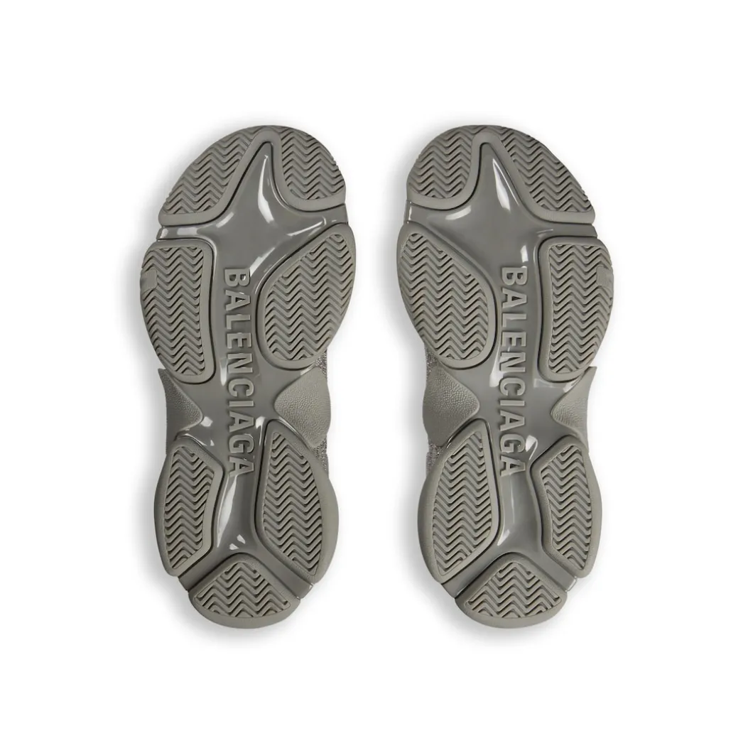Men's Triple S Sneaker With Rhinestones in Dark Grey