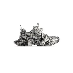 Men's 3xl Extreme Graffiti Sneaker  in White/black