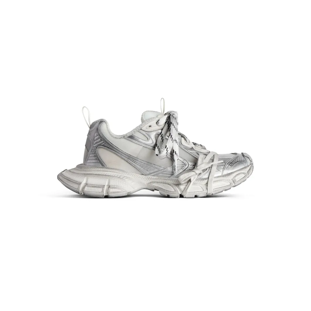 Men's 3xl Summer Mesh Sneaker in White/silver