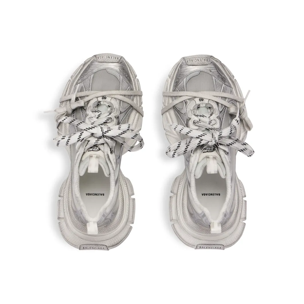 Men's 3xl Summer Mesh Sneaker in White/silver