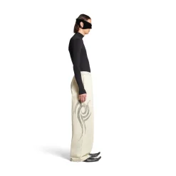 Men's Y2k Baggy Sweatpants in Light Beige