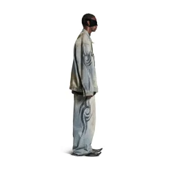 Men's Y2k Oversized Jacket in Light Blue