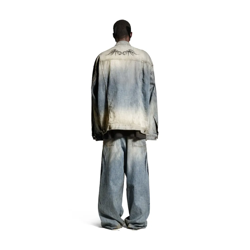 Men's Y2k Oversized Jacket in Light Blue
