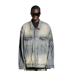 Men's Y2k Oversized Jacket in Light Blue