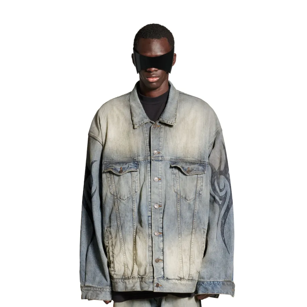 Men's Y2k Oversized Jacket in Light Blue