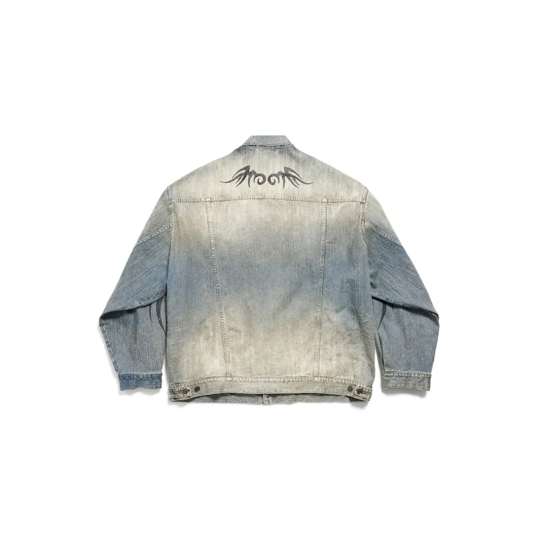 Men's Y2k Oversized Jacket in Light Blue