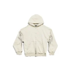 Men's Y2k Zip-up Hoodie Regular Fit in Light Beige