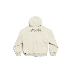 Men's Y2k Zip-up Hoodie Regular Fit in Light Beige