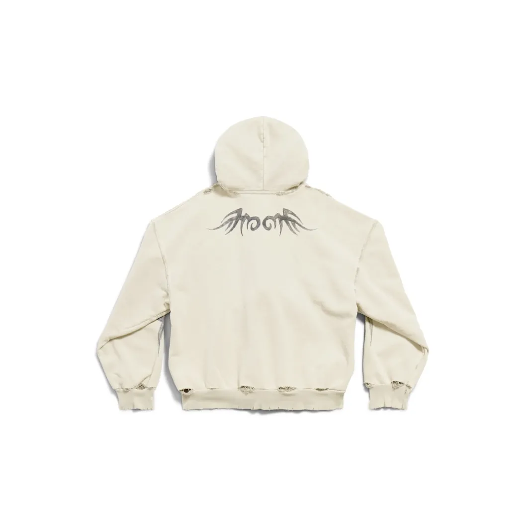 Men's Y2k Zip-up Hoodie Regular Fit in Light Beige