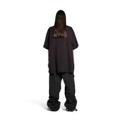 Metal Bb Stencil T-shirt Oversized in Black/white
