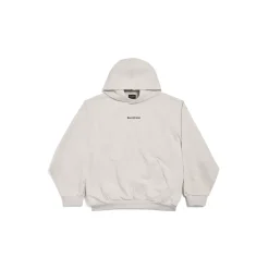 New Balenciaga Back Hoodie Medium Fit in Off White