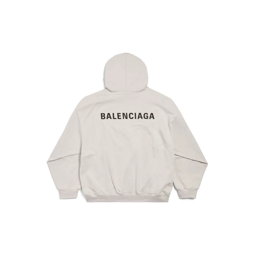New Balenciaga Back Hoodie Medium Fit in Off White