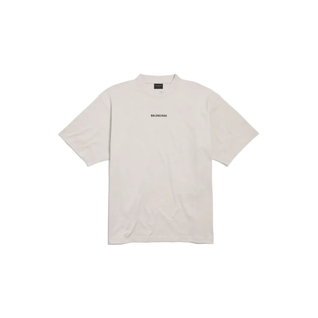 New Balenciaga Back T-shirt Medium Fit in Off White