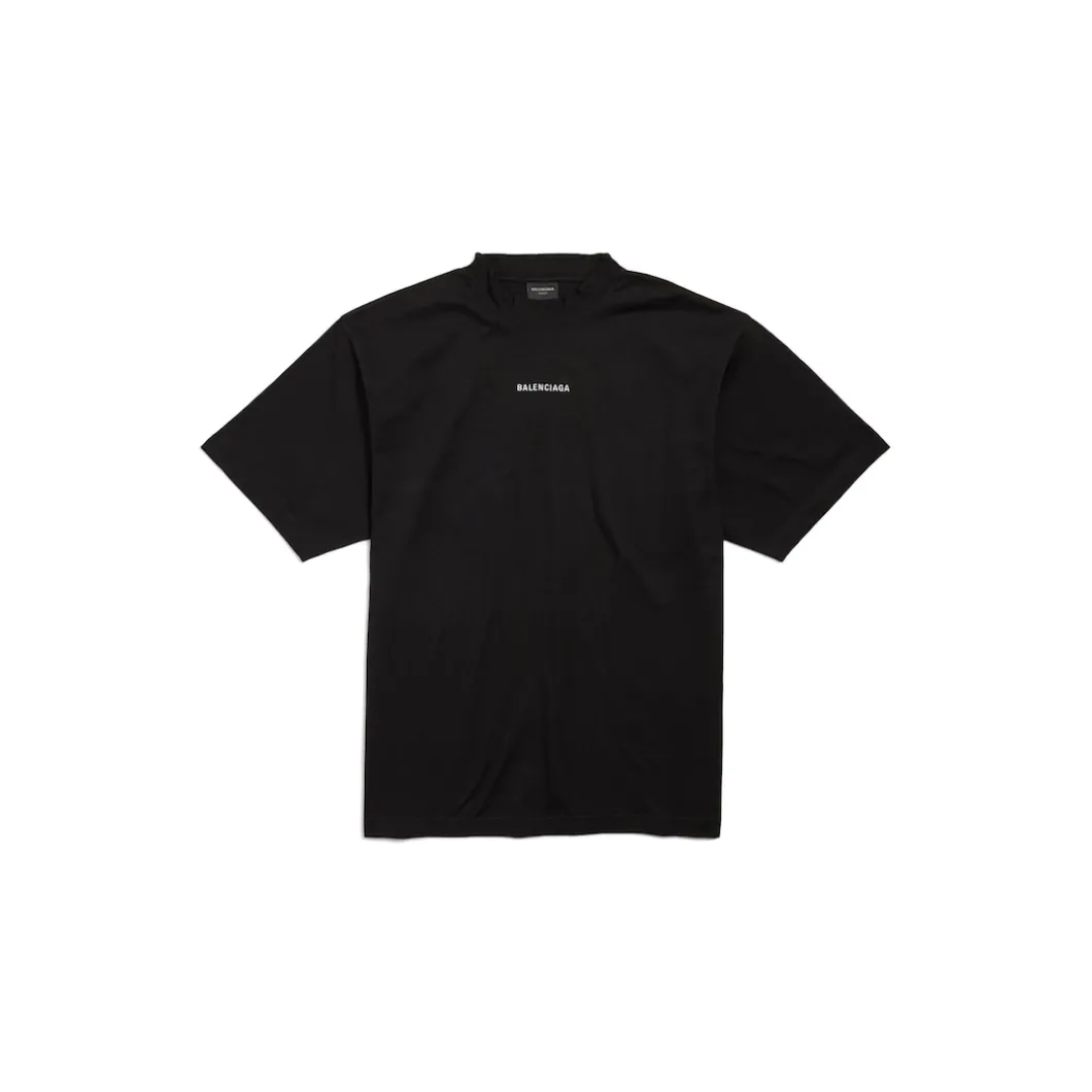 New Balenciaga Back T-shirt Medium Fit in Black