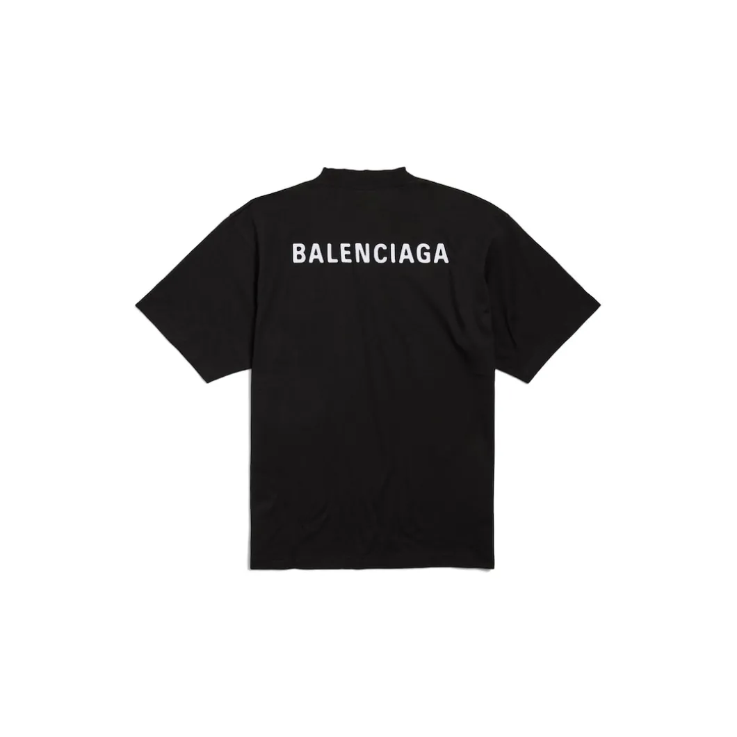 New Balenciaga Back T-shirt Medium Fit in Black