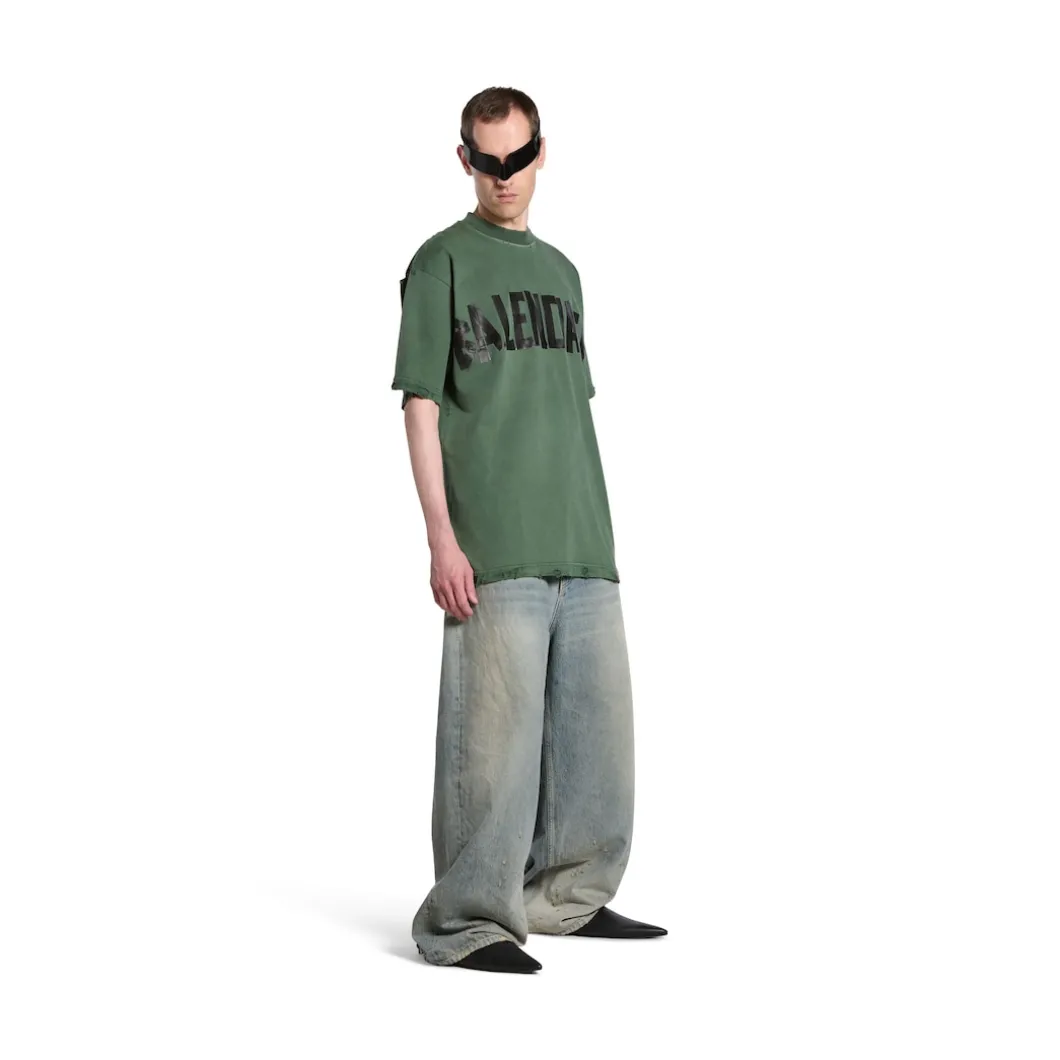 New Tape Type T-shirt Medium Fit in Dark Green