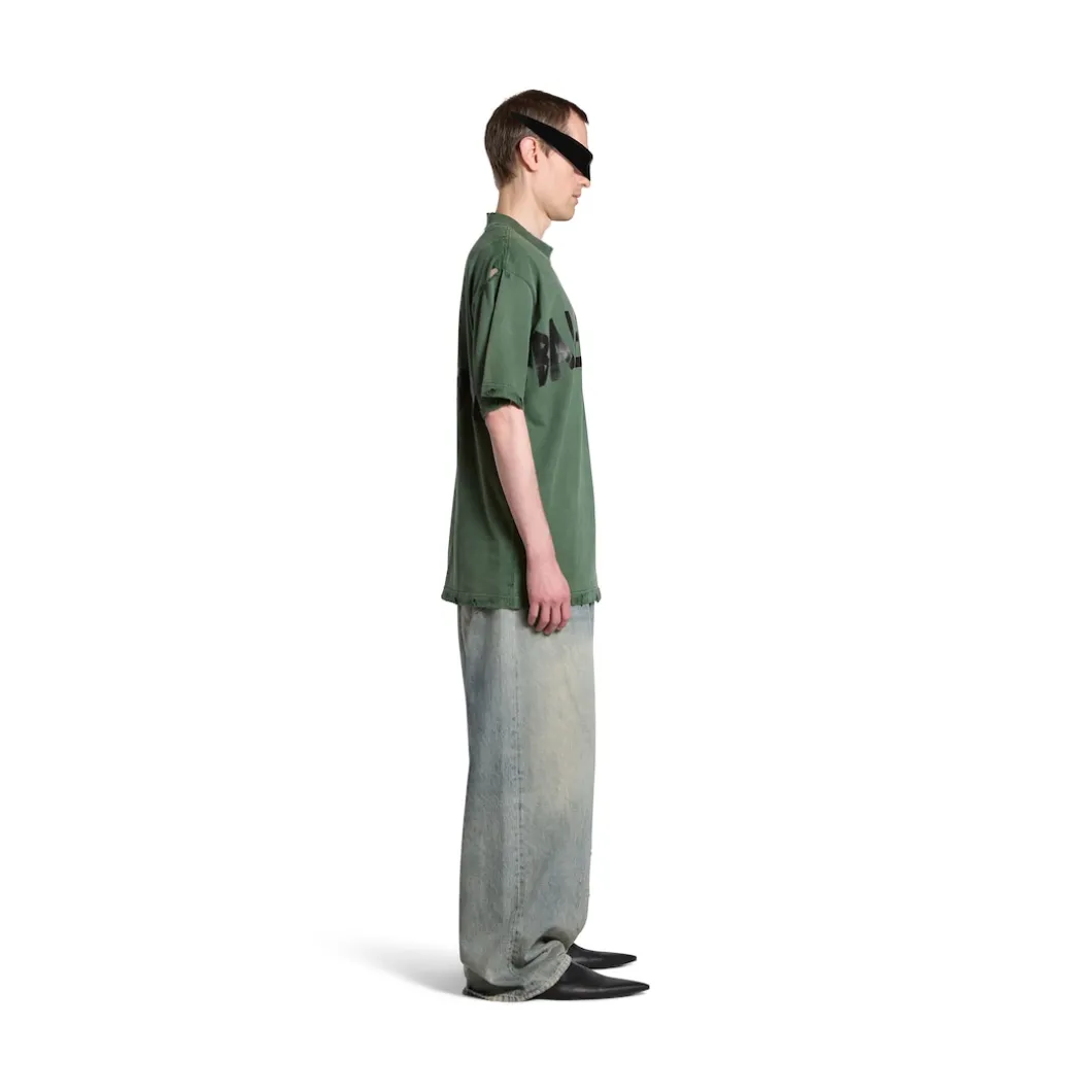 New Tape Type T-shirt Medium Fit in Dark Green