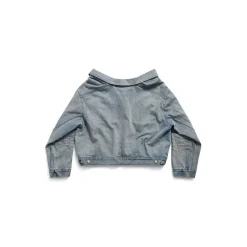 Off Shoulder Jacket in Light Blue