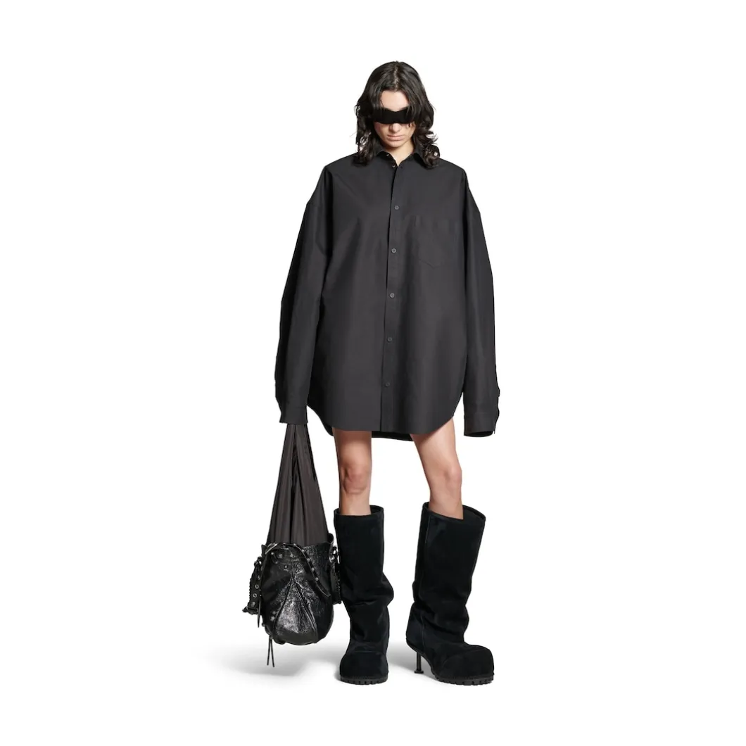 Outerwear Shirt Large Fit in Black