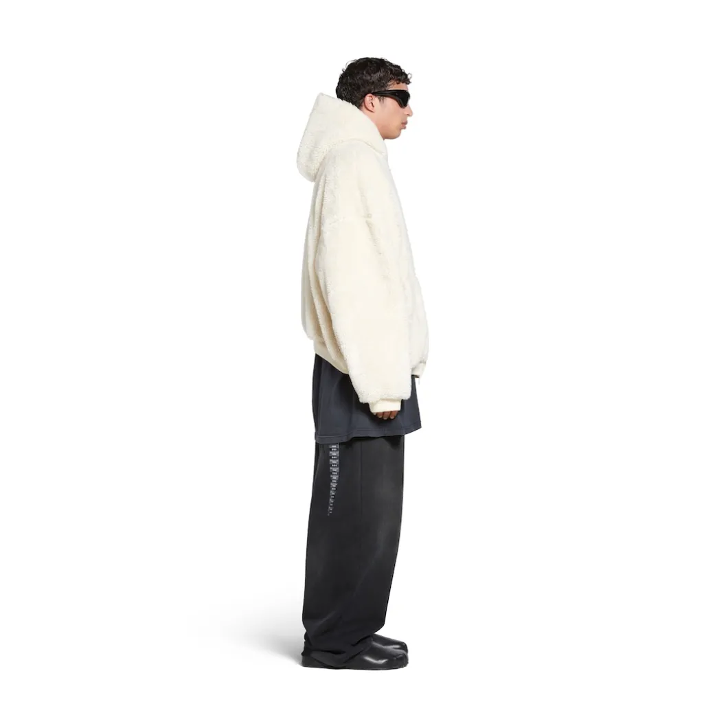 Outerwear Zip-up Hoodie in Light Beige