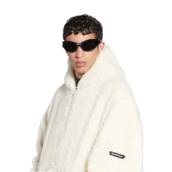 Outerwear Zip-up Hoodie in Light Beige