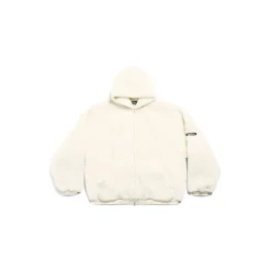 Outerwear Zip-up Hoodie in Light Beige