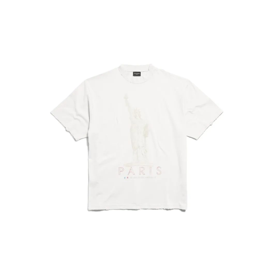 Paris Liberty T-shirt Medium Fit in Off White